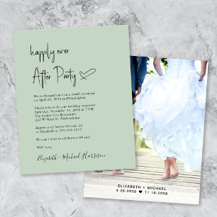 Budget Photo Sage Wedding Reception Invitation