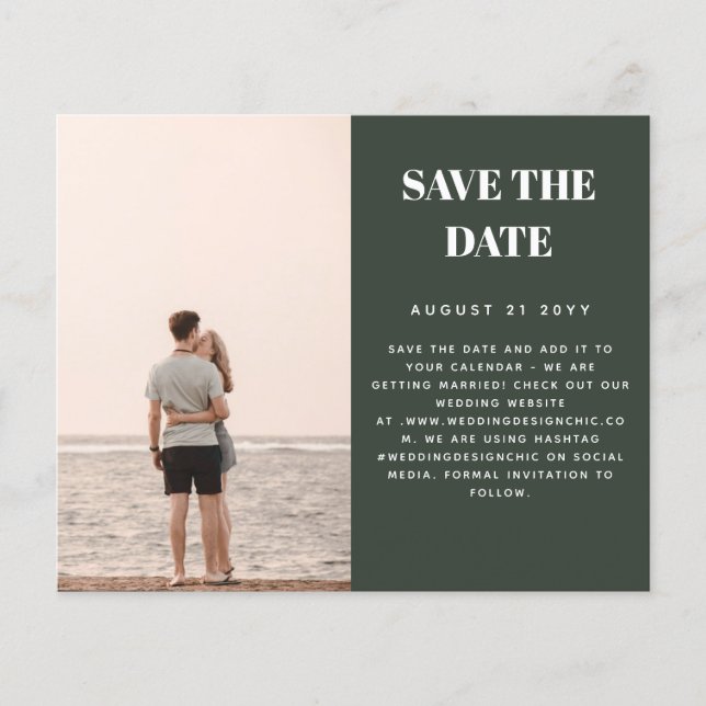 BUDGET Photo Save Date Minimalist Simple Plain (Front)