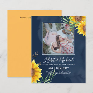 BUDGET Photo Save Date or Wedding Rustic Sunflower