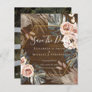 BUDGET Photo Save Dates PAMPAS Coral Tropical