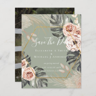 BUDGET Photo Save Dates PAMPAS Coral Tropical