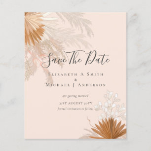 BUDGET Photo Save Dates PAMPAS Grass Terracotta Flyer