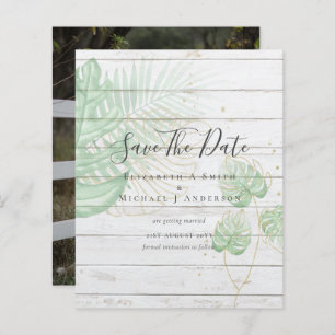 BUDGET Photo SAVE DATES Topical Leaves Gold