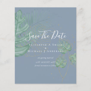 BUDGET Photo SAVE DATES Topical Leaves Gold Flyer