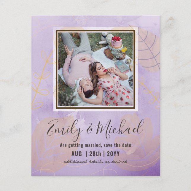 Budget Photo Save The Date Abstract Wedding (Front)
