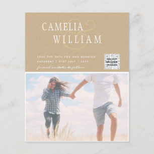 BUDGET PHOTO SAVE THE DATE QR SCANNING CODE RSVP FLYER