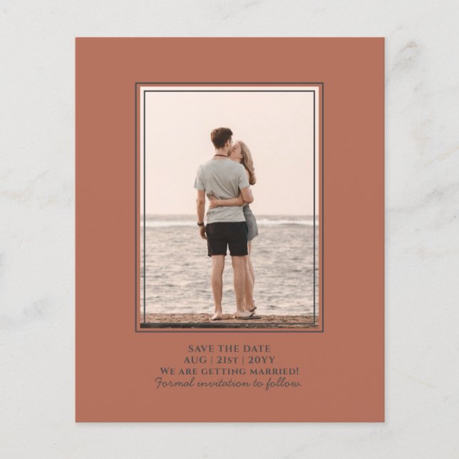 BUDGET PHOTO Save the Date Terracotta Wedding Flyer (Front)