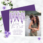 Budget Photo Save The Date Wisteria Wedding<br><div class="desc">Budget Photo Save The Date Watercolor Wisteria Wedding Save The Date Invitations features elegant watercolor wisteria flowers in soft lilac, lavender and purple with greenery on a white background with your Save The Date information below. Personalise by editing the text in the text boxes provided and adding your favourite photo....</div>
