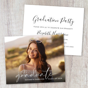 Budget Photo Script Graduation Party Invitation