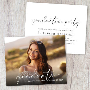 Budget Photo Script Graduation Party Invitation