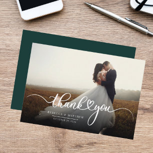 Budget Photo Script Wedding Thank You Card