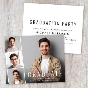 Budget Photo Strip Graduation Party Invitation