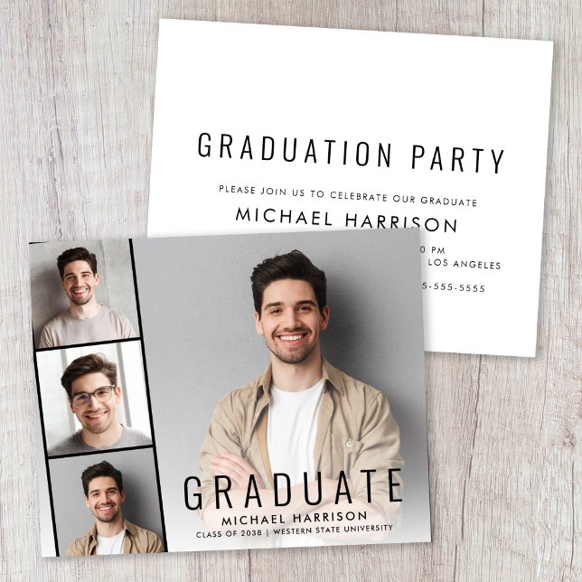 Budget Photo Strip Graduation Party Invitation (Budget Photo Graduation Party Invitation)