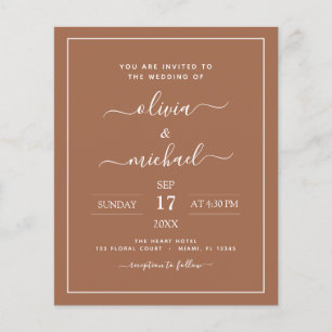 Budget Photo Terra Cotta Boho Wedding Simple Flyer