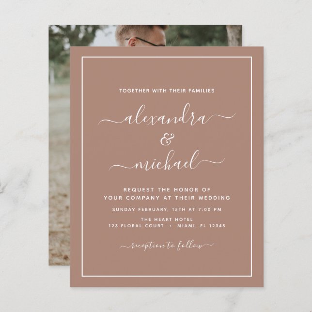 Budget Photo Terracotta Boho Wedding Simple (Front/Back)