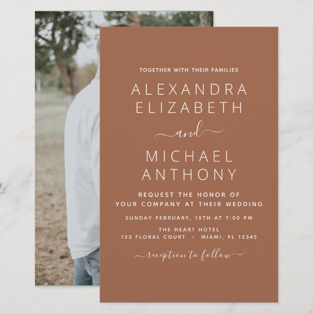 Budget Photo Terracotta Boho Wedding Simple (Front/Back)