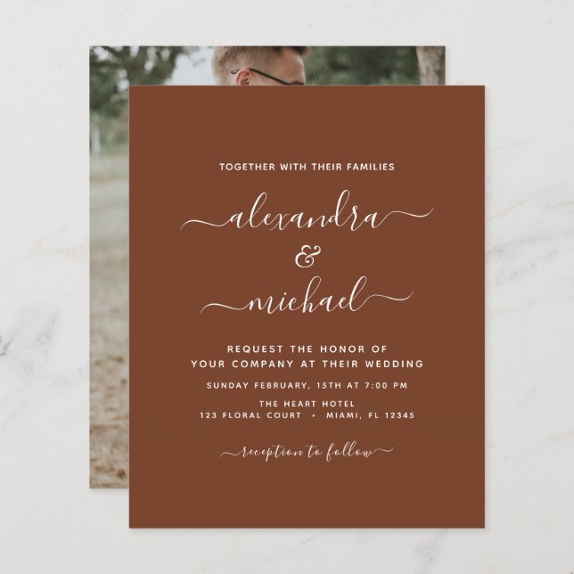 Budget Photo Terracotta Boho Wedding Simple (Front/Back)