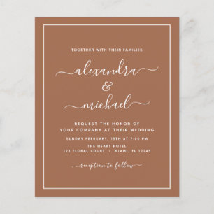 Budget Photo Terracotta Boho Wedding Simple Flyer