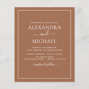 Budget Photo Terracotta Boho Wedding Simple Flyer