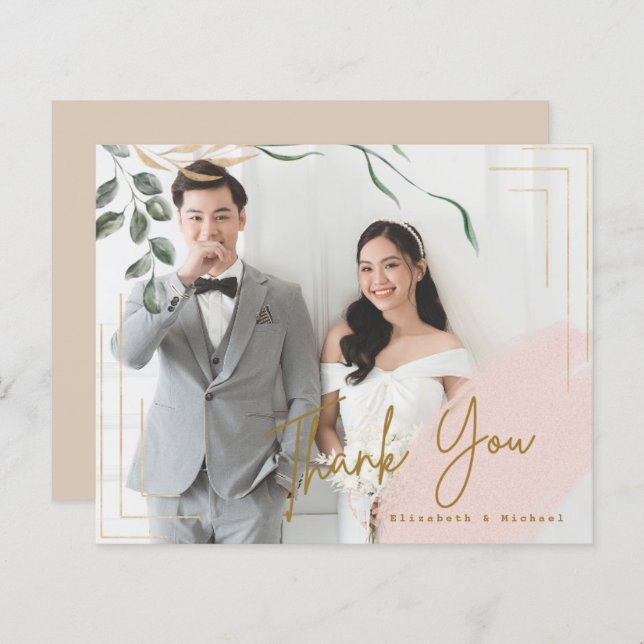 BUDGET PHOTO Thank you Card - CHEAP Modern Simple  (Front/Back)