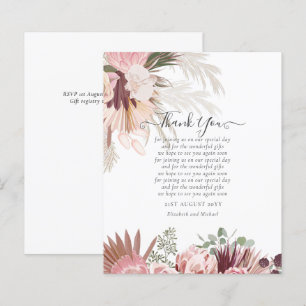 BUDGET Photo Thank You Card Pampas Grass Wedding