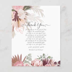 BUDGET Photo Thank You Card Pampas Grass Wedding