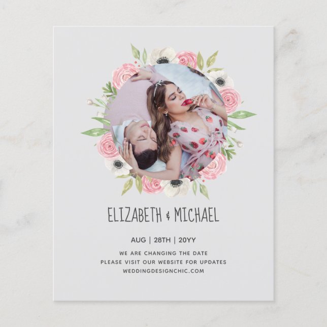 BUDGET PHOTO WEDDING CHANGE THE DATES Floral  (Front)