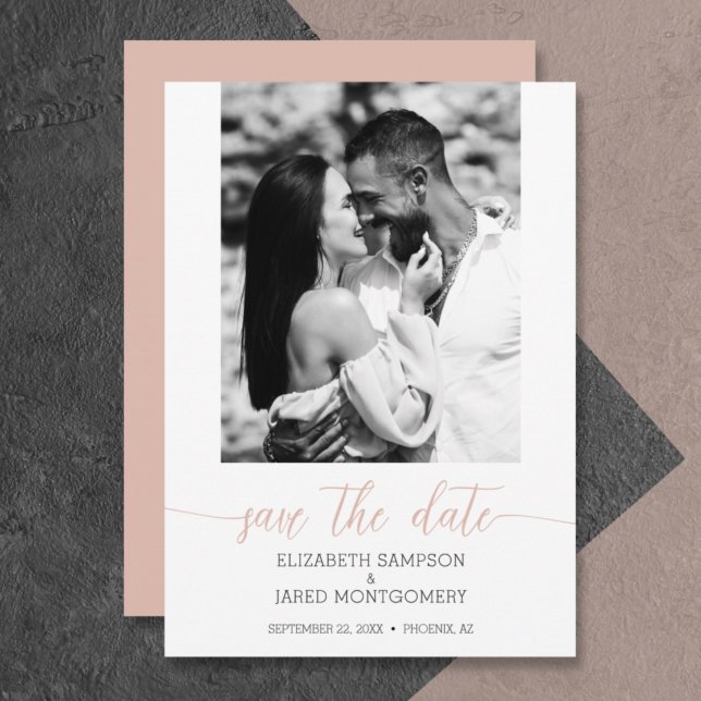 Budget Photo Wedding Dusty Pink Save The Date (Creator Uploaded)