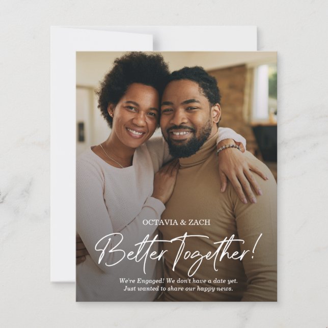 Budget Photo Wedding Engagement Announcement (Front)