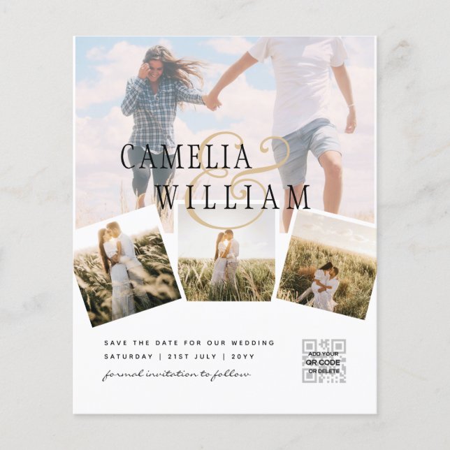 Budget Photo Wedding Invitation Classic White Flyer (Front)