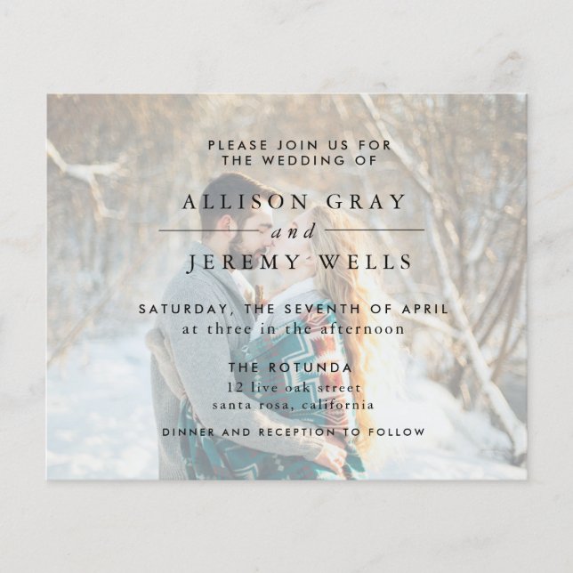Budget Photo Wedding Invitation Landscape Flyer (Front)