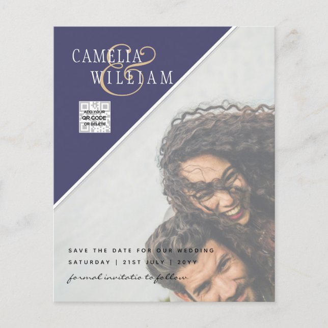 Budget Photo Wedding Invitation Mixed Colours Flyer (Front)