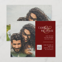 Budget Photo Wedding Invitation Save Date QR Code 
