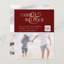 BUDGET Photo Wedding Invitation Save Date QR Code