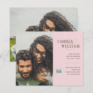 Budget Photo Wedding Invitation Save Date QR Code