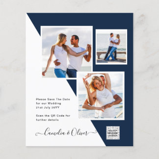 Budget Photo Wedding Invitation Save Date QR Code Flyer