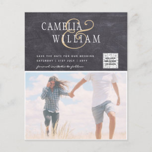 Budget Photo Wedding Invitation Save Date QR Code Flyer