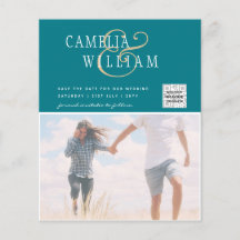 BUDGET Photo Wedding Invitation Save Date QR Code