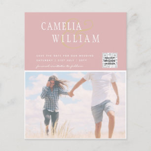 BUDGET Photo Wedding Invitation Save Date QR Code Flyer