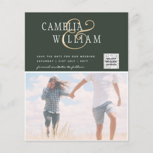 BUDGET Photo Wedding Invitation Save Date QR Code Flyer