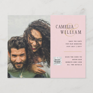 Budget Photo Wedding Invitation Save Date QR Code Flyer