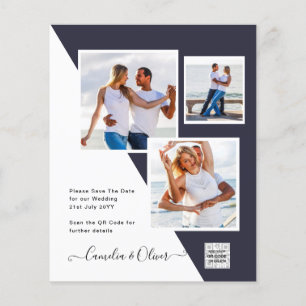 Budget Photo Wedding Invitation Save Date QR Code Flyer