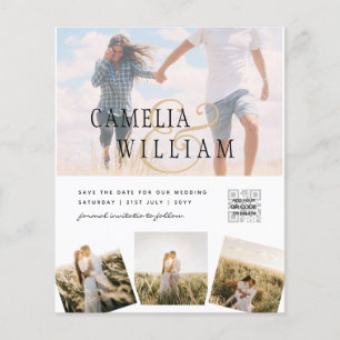 BUDGET Photo Wedding Invitation Save Date QR Code Flyer