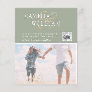 BUDGET Photo Wedding Invitation Save Date QR Code Flyer