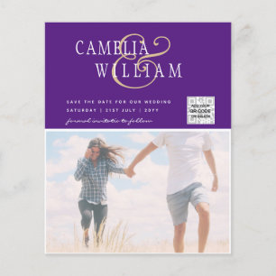 BUDGET Photo Wedding Invitation Save Date QR Code Flyer