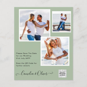 BUDGET Photo Wedding Invitation Save Date QR Code Flyer