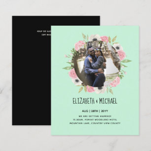 BUDGET PHOTO WEDDING INVITES - Floral Wreath