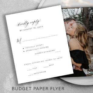 Budget photo wedding meal options RSVP card