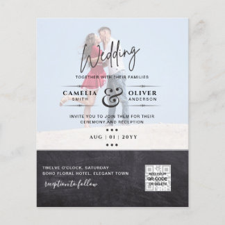 BUDGET PHOTO WEDDING QR SCANNING CODE INVITATIONS FLYER