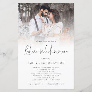 Budget Photo Wedding Rehearsal Dinner Invitation